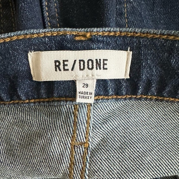 RE/DONE The 90s High Rise Ankle Crop in Dark Rinse Size 29 - Picture 3 of 11